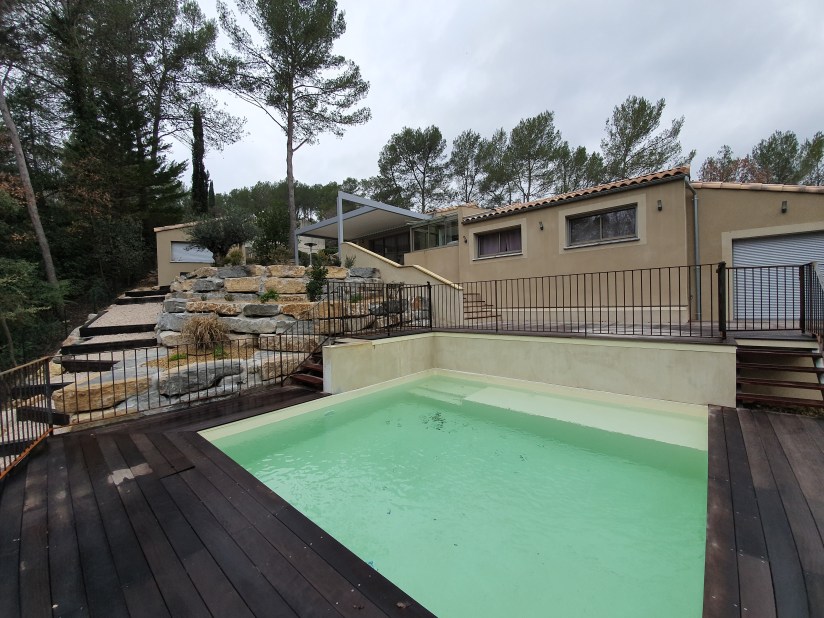 Aménagements extérieurs avec création d'une piscine à Saint Clément-de-Rivière